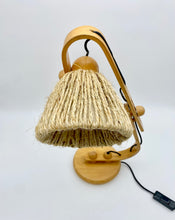 Load image into Gallery viewer, Articulated lamp of the 70s in wood and rope