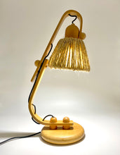Load image into Gallery viewer, Articulated lamp of the 70s in wood and rope