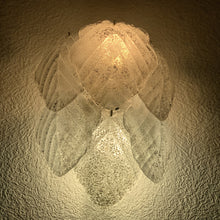 Load image into Gallery viewer, Murano glass leaf wall lamp, 1970