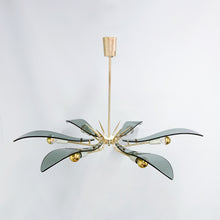 Load image into Gallery viewer, Large “Dahlia” Chandelier attributed to Fontana Arte, Italy, 1950