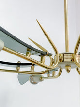 Load image into Gallery viewer, Large “Dahlia” Chandelier attributed to Fontana Arte, Italy, 1950