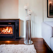 Load image into Gallery viewer, Mazzega chrome and Murano glass floor lamp, 1970s