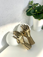 Load image into Gallery viewer, Pair of brass "hands" sconces, Arlus 1960
