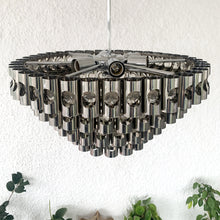 Charger l'image dans la galerie, Lustre en tubes de métal chromé, années 60