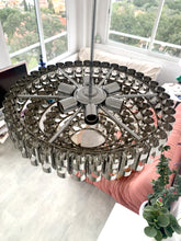 Charger l'image dans la galerie, Lustre en tubes de métal chromé, années 60
