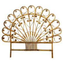 Load image into Gallery viewer, Peacock rattan headboard