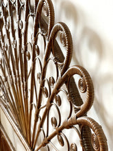 Load image into Gallery viewer, Peacock rattan headboard