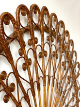 Load image into Gallery viewer, Peacock rattan headboard