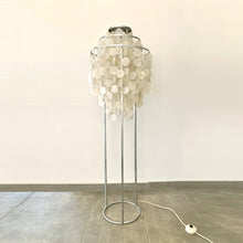 Load image into Gallery viewer, 60's floor lamp with mother of pearl pendants in the style of Verner Panton