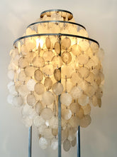 Load image into Gallery viewer, 60's floor lamp with mother of pearl pendants in the style of Verner Panton