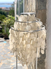 Load image into Gallery viewer, 60's floor lamp with mother of pearl pendants in the style of Verner Panton