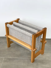 Load image into Gallery viewer, Wood and curly fabric magazine rack, 1970
