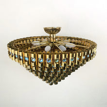Charger l'image dans la galerie, Lustre en tubes de laiton des années 60