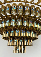 Charger l'image dans la galerie, Lustre en tubes de laiton des années 60