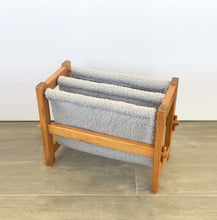 Load image into Gallery viewer, Wood and curly fabric magazine rack, 1970