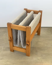 Load image into Gallery viewer, Wood and curly fabric magazine rack, 1970
