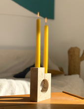 Load image into Gallery viewer, Travertine candlestick attributed to Fratelli Mannelli, 1970