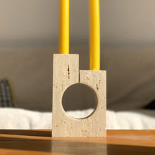 Load image into Gallery viewer, Travertine candlestick attributed to Fratelli Mannelli, 1970