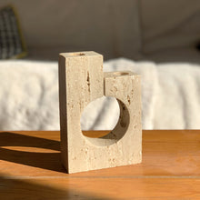Load image into Gallery viewer, Travertine candlestick attributed to Fratelli Mannelli, 1970