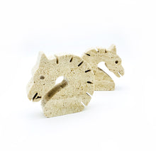 Load image into Gallery viewer, Pair of bookends "horse" in travertine by Fratelli Mannelli