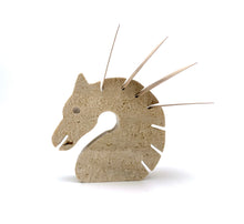 Load image into Gallery viewer, Pair of bookends "horse" in travertine by Fratelli Mannelli