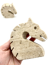 Load image into Gallery viewer, Pair of bookends "horse" in travertine by Fratelli Mannelli