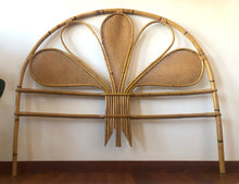 Load image into Gallery viewer, Rattan & caning peacock headboard