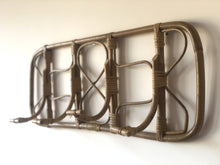 Load image into Gallery viewer, Rattan & bamboo coat rack