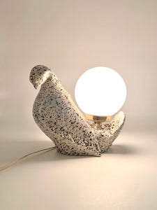 Lámpara de pájaro vintage de cerámica, años 70