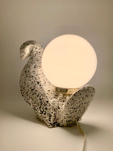Vintage ceramic bird lamp, 1970s
