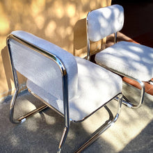 Load image into Gallery viewer, Pair of mid century armchairs / fireside chairs in French terry fabric