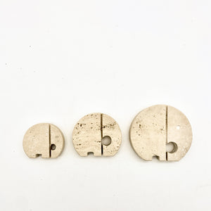 Family of 3 elephants in travertine by Fratelli Mannelli