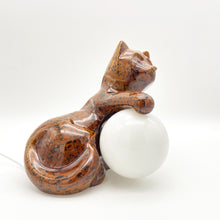 Load image into Gallery viewer, Vintage ceramic cat lamp from the 1960s - 1970s