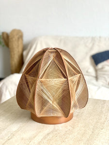 Scandinavian lamp in wood and wires from the 60s
