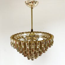 Charger l'image dans la galerie, Lustre en tubes de laiton des années 60, attribué à Sciolari