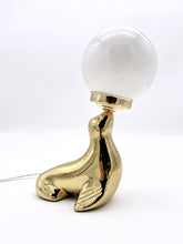 Load image into Gallery viewer, Vintage brass sea lion lamp