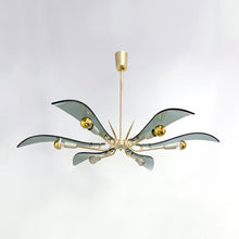Load image into Gallery viewer, Large “Dahlia” Chandelier attributed to Fontana Arte, Italy, 1950