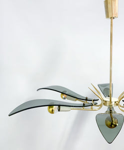 Large “Dahlia” Chandelier attributed to Fontana Arte, Italy, 1950