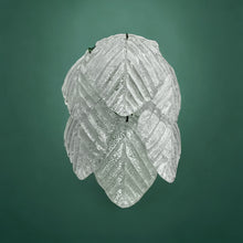 Load image into Gallery viewer, Murano glass leaf wall lamp, 1970