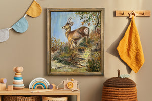 Antique painting "deer".