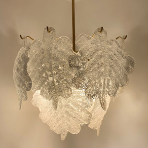 Lampara de hojas de cristal de Murano