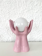 Load image into Gallery viewer, Vintage hands lamp in pink ceramic