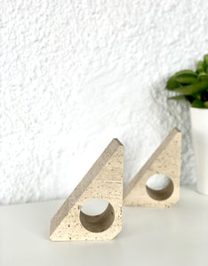 Pair of travertine bookends