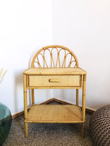 Rattan & Bamboo Side Table