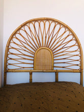 Load image into Gallery viewer, Rattan and bamboo headboard