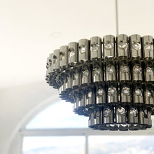 Load image into Gallery viewer, Chromed metal tube chandelier, 1960s