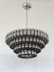 Chromed metal tube chandelier, 1960s