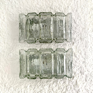 Paire d'appliques en verre de Murano attribuée à Carlo Nason