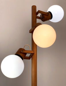 Wooden floor lamp from the 70's