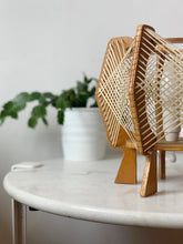Load image into Gallery viewer, Scandinavian wooden lamp and threads from the 60&#39;s